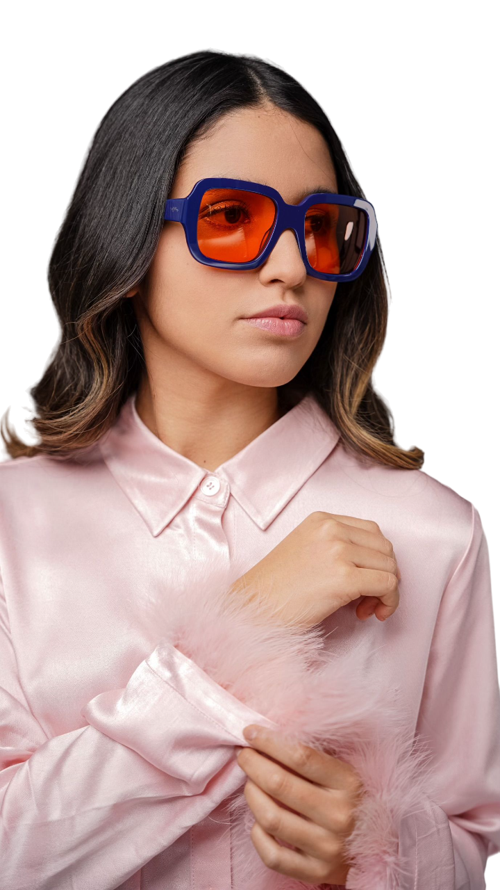 UTU Dark Blue Shiny Sunglasses